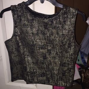 Black designed crop top